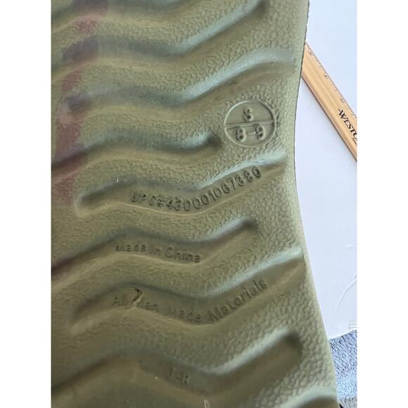OT Revolution Camo Green and Brown Men’s Rubber Water Slip On Shoes Small  8-9 - Picture 8 of 10
